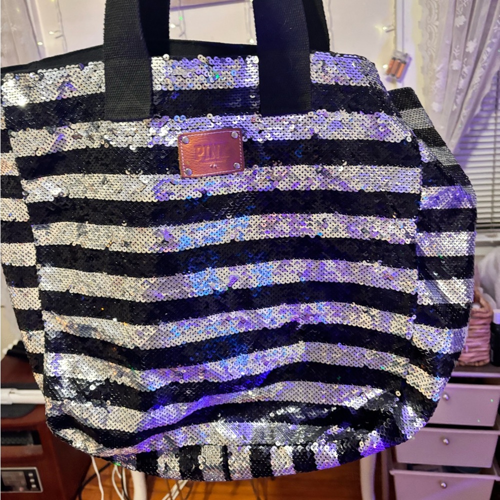 Pink ~ Large Sequin Tote - Picture 2 of 3